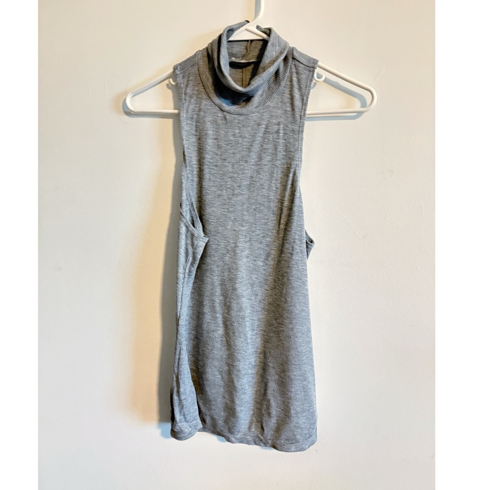Free People‎ Intimately Grey Ribbed Sleeveless Turtleneck